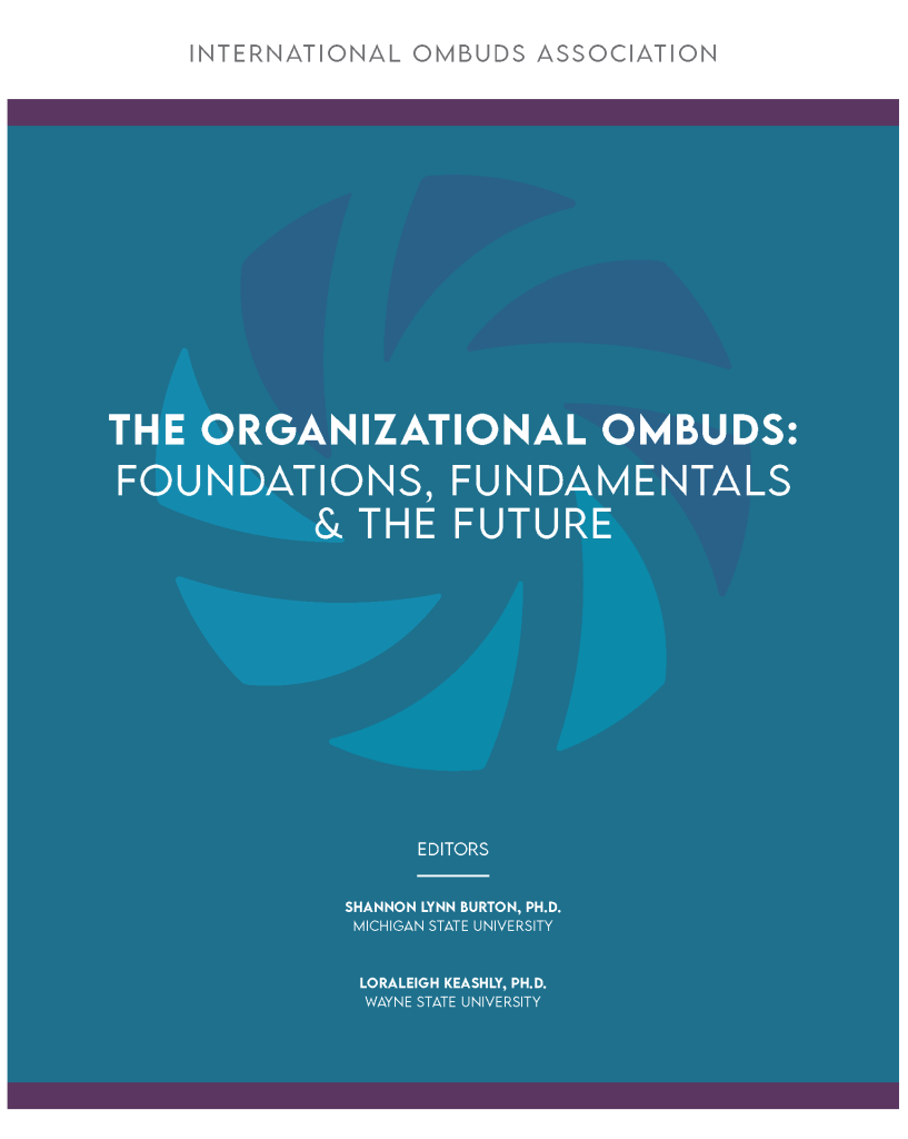 Book cover of “The Organizational Ombuds: Foundations, Fundamentals & The Future” (International Ombuds Association, 2025)